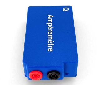 FIZ-U086-BOIT, Boîtier équipé de douilles 4 mm pour Ampèremètre FIZ-U086, vue côté douilles