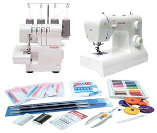 MA-COU-PACK-01, Pack démarrage couture - Machine à coudre, surjeteuse et accessoires, vue principale