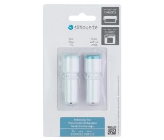 Outils d'embossage pour plotters Cameo 5 et PRO MK-II - Silhouette, vue du pack de 2 outils : pointe fine, pointe large