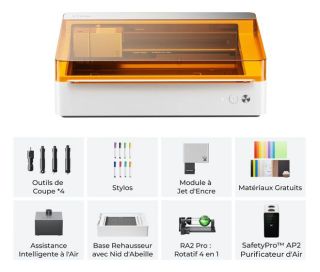 MB-M1ULTRA-AIO, Pack xTool M1 Ultra 20 W Tout-en-un, détail des composants