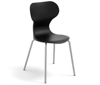 MOB-1028-NO, Chaise polyvalente Mia Basic 1028, noire, taille 6, hauteur d'assise 46-cm, vue principale