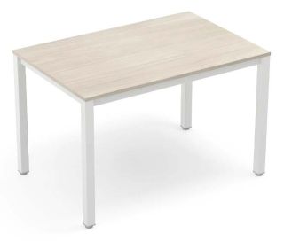 MOB-261-01, Table rectangulaire SpaceDesign, plateau aggloméré et piètement métallique laqué Blanc, vue principale