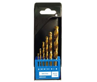 OPM-TITANE-B198, coffret de 6 forets-HSS-titane,  Ø 2, 3, 4, 5, 6, 8 mm.