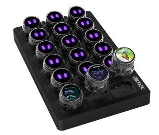 OZO-BOT-ARI-CHARG, station de recharge sans fil permettant de charger simultanément jusqu'à 18 Ozobot ari. Vue avec 18 Ari