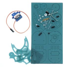 PCE-ROB-B, Pince robotique en version en kit, aperçu des pièces pêle-mêle.