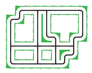 Pack de 16 pièces - croisement et intersection taille L 180 x 180mm