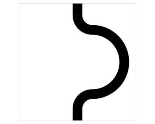 Piste XL 30 x 30 cm - Chicanes en courbe - lot de 10