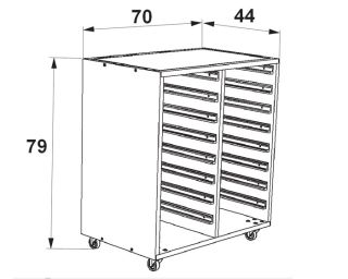 RLB-SERV2 Servante double Roulab blanche