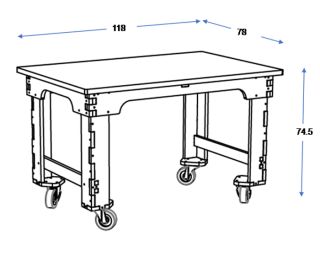 RLB-TAB-NO Meuble Roulab - Table - Noir