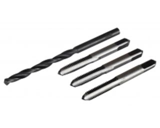 TAR-M4 Jeu de 3 tarauds M4 pas de 70/100 mm avec 1 foret Ø 3,2 mm pour réaliser des perçages et filetages