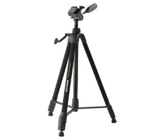 TREP-PORT-01_2025_cullmann-primax-380-noir. Trépied photo-vidéo en aluminium, à trois sections, avec colonne centrale à manivelle, tête 3 axes et plaque rapide. Vue principale