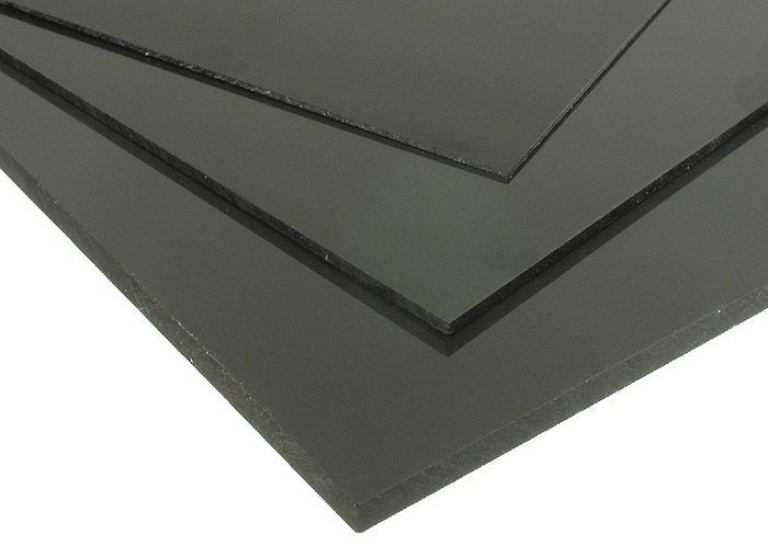 Lot de 1 plaque en plastique PVC rigide 1 mm/2 mm Blanc noir gris 2000 x 1000 mm 2000 x 1000 x 1 mm, noir, 1