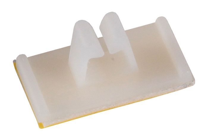 Pince câble adhésif blanc - Base 18 x 9 mm - Dmax câble 6mm