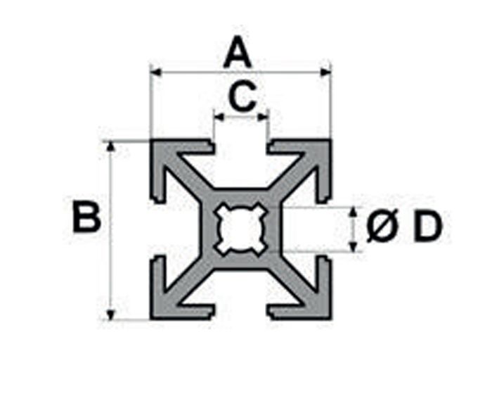 Coupe Profilé à Rainures Profilé Aluminium 20x20 Type B Rainure 6 Profilé Aluminium Rainure