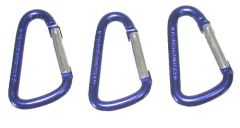 Jeu de 3 mousquetons pour porte clés, alu. 50x5 mm