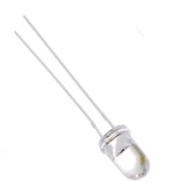 DEL-5-R-HTL DEL Rouge ø 5mm HauteLuminosité-boîtier transparent cristal ou rouge