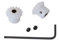 MF-918D7 Roue dentée 45°/1:1+ vis fix. axe D4mm Dext17.2mm - (pack de 2 pces)