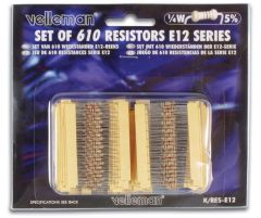 Pack de 610 résistances série E12 (10 pièces par valeur)
