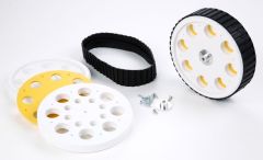 Jeu de 2 roues Ø125 ép33 pour axe D4 modèle robot