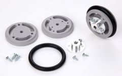 Jeu de 2 roues PVC D 48 pour axe 4mm