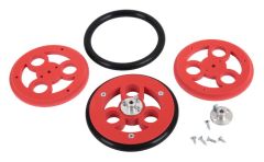 Jeu de 2 roues PVC avec bandage ø 90 ep.12 mm pour axe ø 4 mm