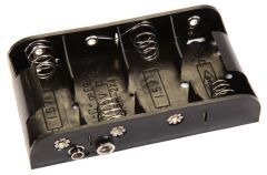 Support 4 piles LR14 sortie contact à pression