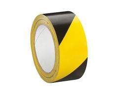 Ruban d'adhésif de marquage au sol 50 mm x 30 m zébré jaune et noir 