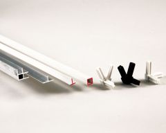 Profilé tube carré PVC Blanc 7,5 mm x 1 m