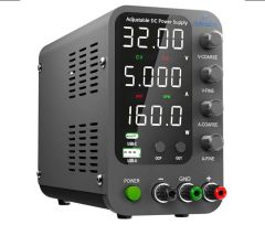 ALIM-LAB-01, Alimentation de laboratoire à courant continu variable de 0 à 30Vcc et de 0 à 5A, affichage LED. Vue principale