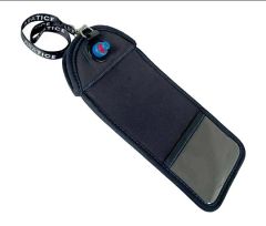 ARA-POCH_Pochette anti-ondes Araphone Blocker 3 pour téléphone portable, vue principale de la pochette avec l'indicateur visuel de verrouillage