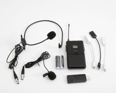 Pack micros sans fil (cravate & serre-tête) + récepteur USB +3 câbles