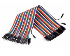 Lot de 40 câbles de liaison 1 pts Mâle / Fem Multicolore L25cm