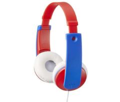 CASQ-AUDIO-4, Casque audio avec limiteur de volume pour enfant à partir de 3 ans, vue principale, modèle rouge et bleu
