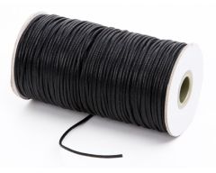 Lacet coton cire 1 mm noir 