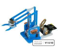 MI-4505 Bras robotisé MeArm Kitronik bleu assemblé avec carte BBC micro:bit V1 et V2