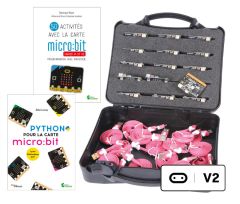 MI-PACK-VAL Pack Classe Programmation - 15 cartes BBC micro:bit V2 avec câbles USB, livres d'activités et valise