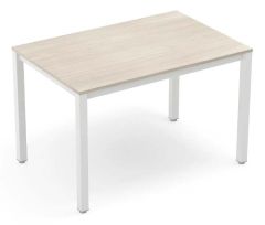 MOB-261-01, Table rectangulaire SpaceDesign, plateau aggloméré et piètement métallique laqué Blanc, vue principale