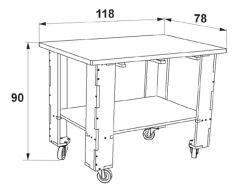 RLB-TABLE-BC-ELEC Meuble Roulab table-établi légère pré-équipement électrique blanche