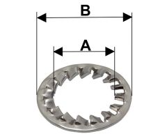 Rondelle frein  à denture intérieure diam. 4 x 8 ép. 0,9 Sachet de 100