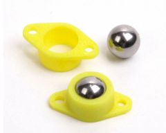 Roulette à bille  ø 8 sur monture ABS entraxe 17mm