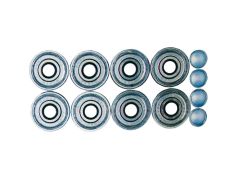 Lot de 8 roulements avec 4 caches Ø8 x Ø22 x ép. 7mm 